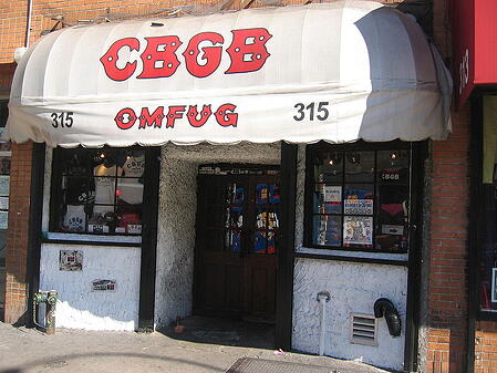 CBGB, a legendary club in New York, stands for Country, BlueGrass, and Blues. 